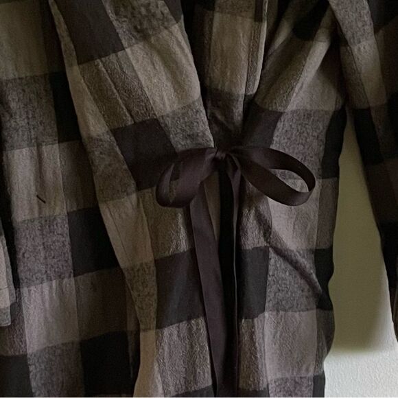 Pas de calais Plaid Wrap Coat Size Medium Effortless Sophistication - Picture 7 of 12